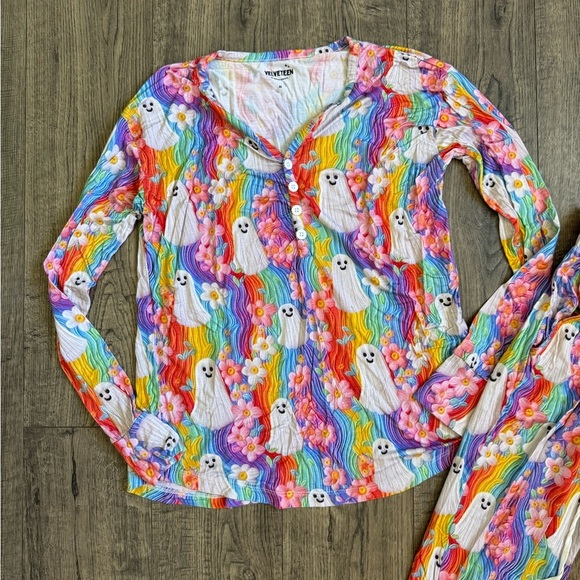 Bunny Knots Velveteen Spooooky Bamboo Women’s Jogger Lounge Set- XS - Picture 3 of 7